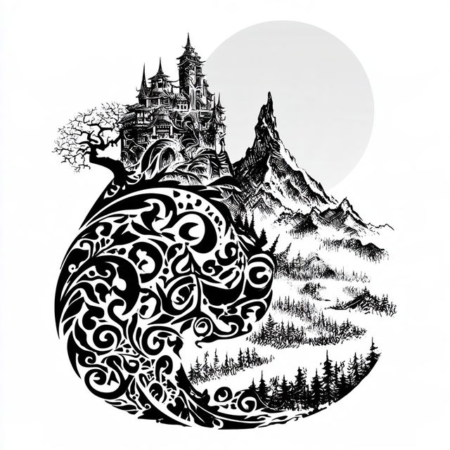 Rusalka Curlwork style, Midjourney V8.2, render 3 of 4