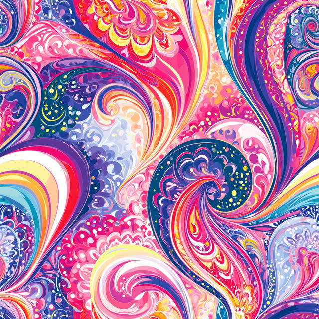 Neon Paisley Riso style, Midjourney V8.2, render 2 of 4