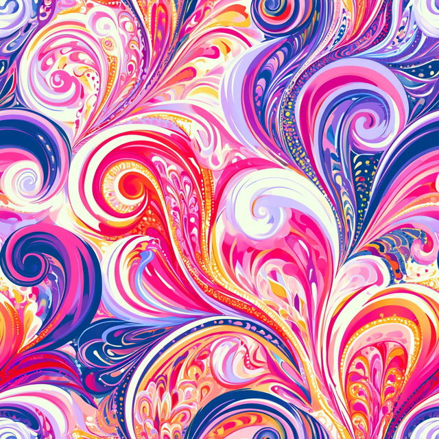Neon Paisley Riso style, Midjourney V8.2, render 3 of 4