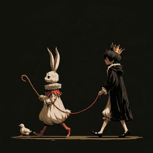 Lanternblack Folktale style, Midjourney V8.2, render 3 of 4