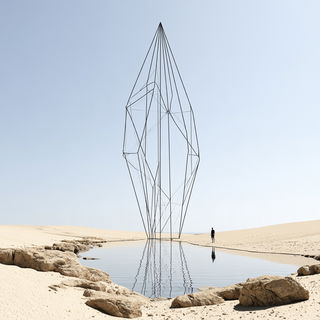 Limestone Mirror Gardens style, Midjourney V8.2, render 2 of 4
