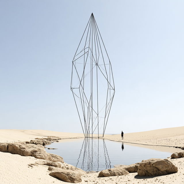 Limestone Mirror Gardens style, Midjourney V8.2, render 2 of 4