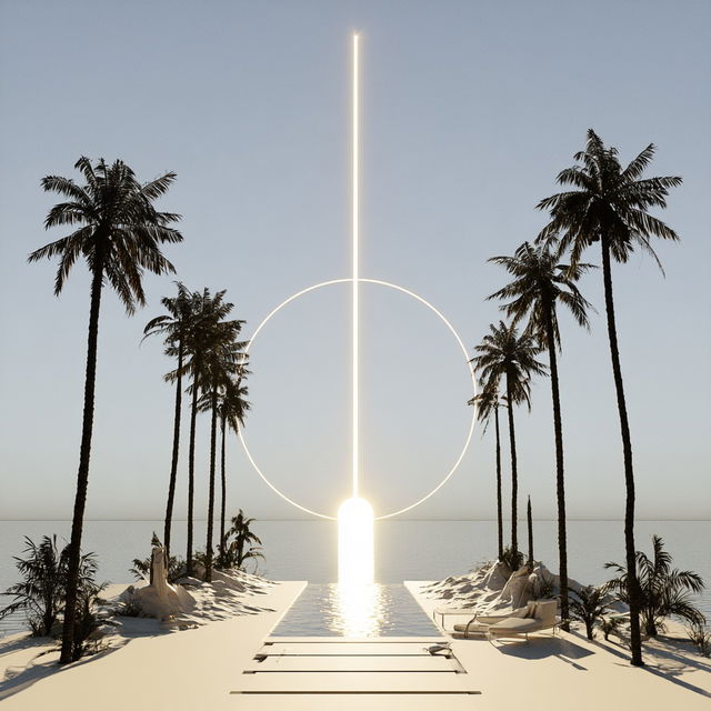Limestone Mirror Gardens style, Midjourney V8.2, render 3 of 4