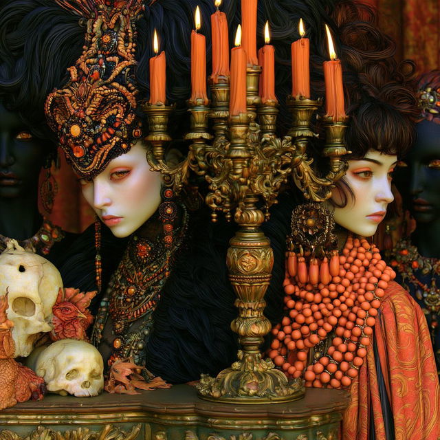 Vermilion Mordant style, Midjourney V8.2, render 2 of 4