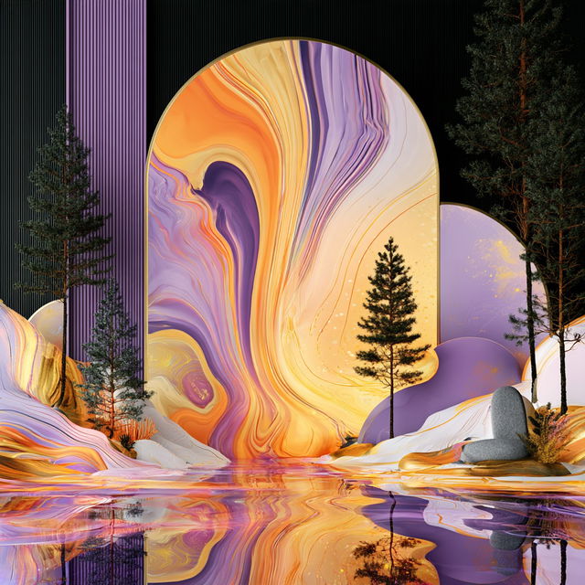 Aureate Marblery style, Midjourney V8.2, render 3 of 4