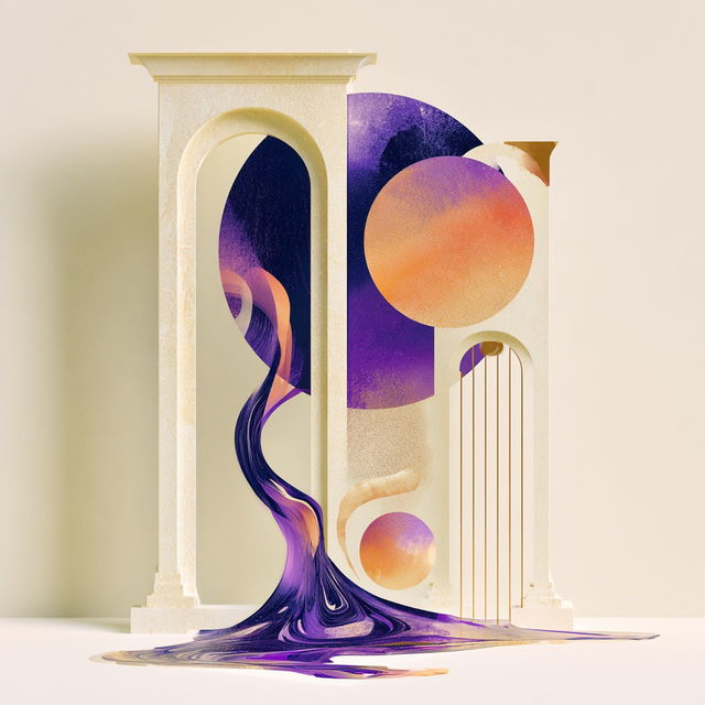 Letterpress Solar Arcade style, Midjourney V8.2, render 1 of 4