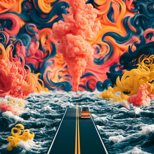 Topographic Carnival style, Midjourney V8.2, render 2 of 4