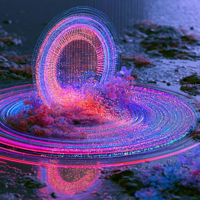 Neon Biocollage style, Midjourney V8.2, render 2 of 4