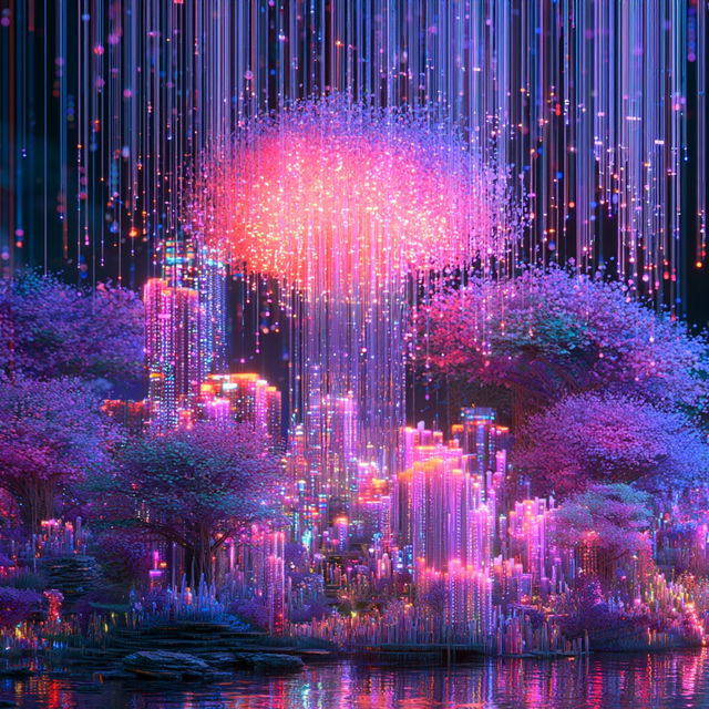 Neon Biocollage style, Midjourney V8.2, render 4 of 4