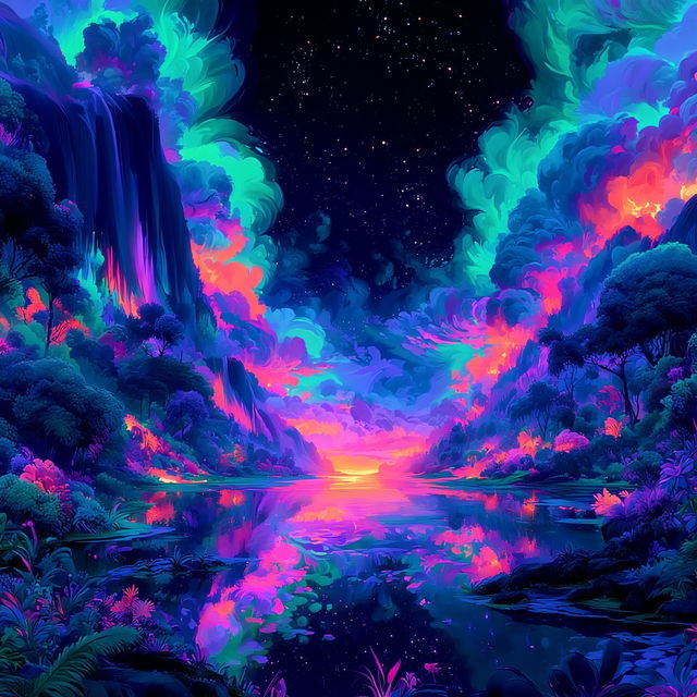 Xanthophyll Falls style, Midjourney V8.2, render 1 of 4