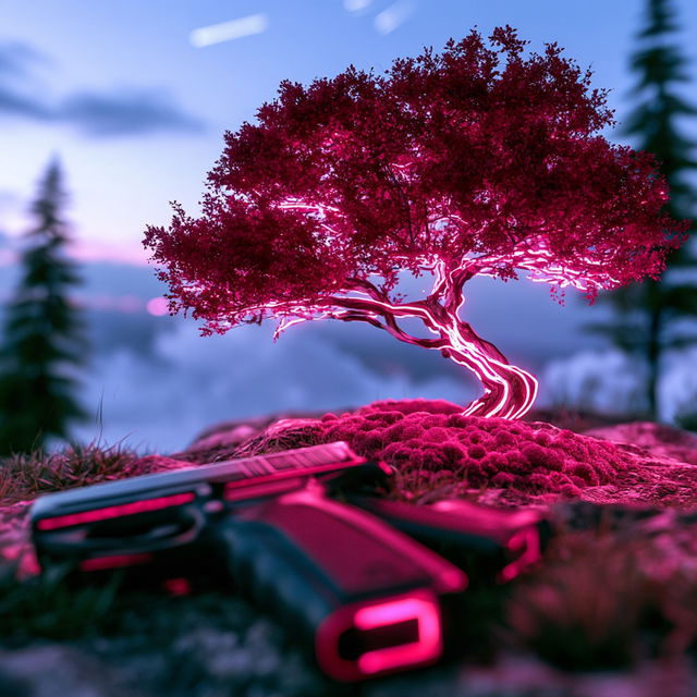 Quinacridone Afterrain style, Midjourney V8.2, render 3 of 4