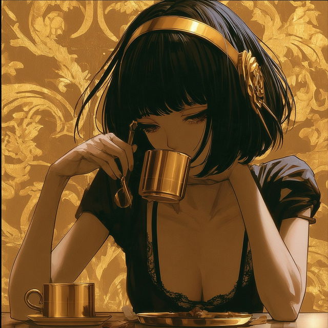 Blackthorn Baroque Anime style, Midjourney V8.2, render 2 of 4