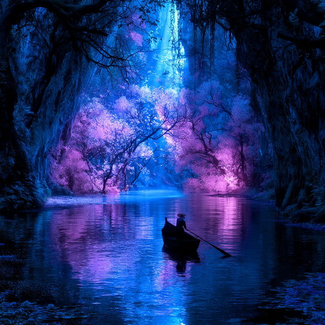 Bioluminochromism style, Midjourney V8.2, render 3 of 4