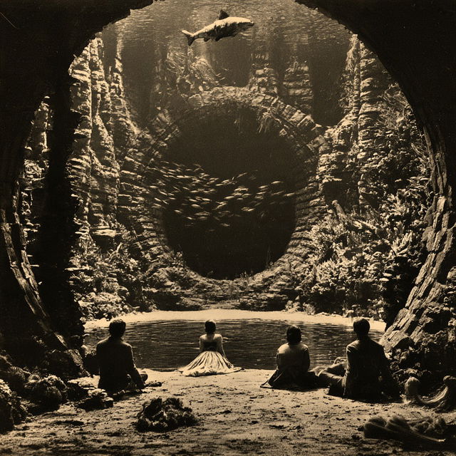 Sepia Lithic Chiaroscuro style, Midjourney V8.2, render 4 of 4
