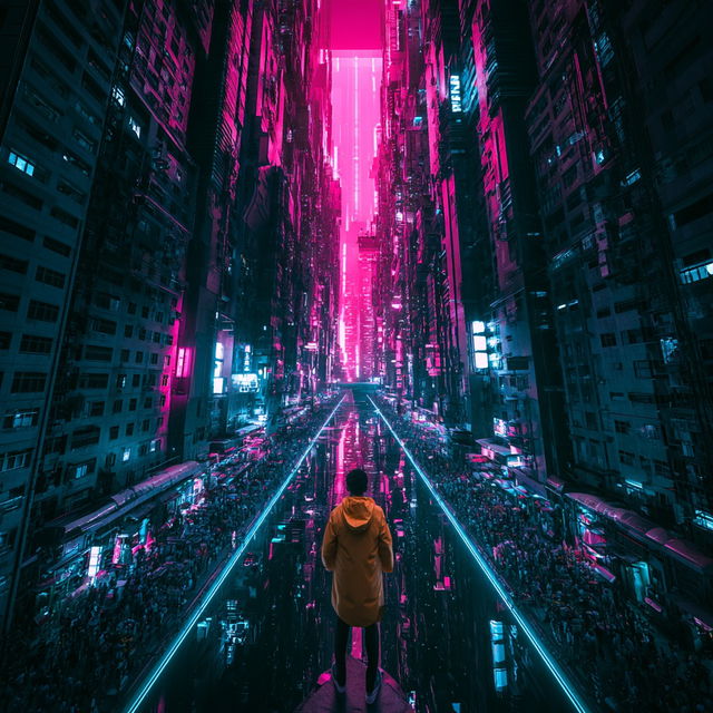 Cyanomagenta Urbanism style, Midjourney V8.2, render 2 of 4