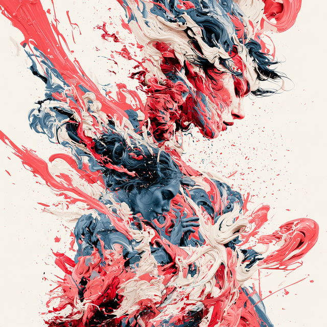 Sangha Marbling style, Midjourney V8.2, render 2 of 4