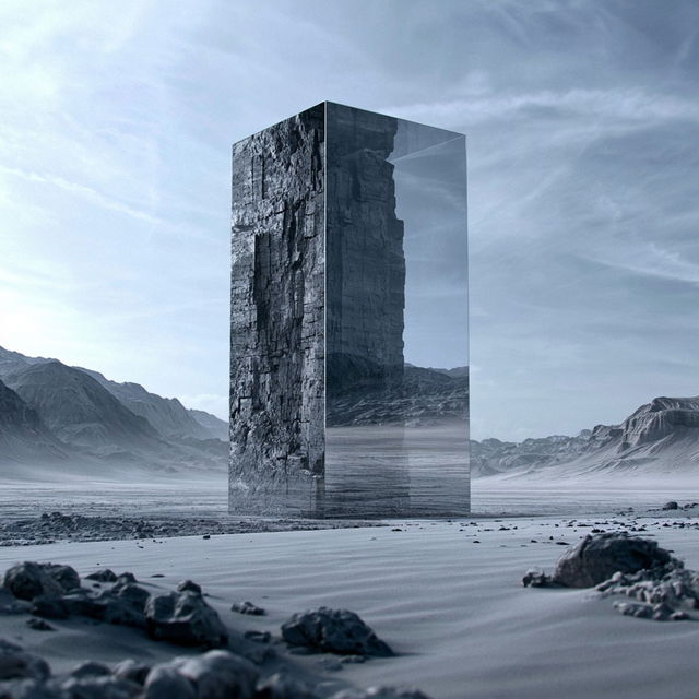 Monolith Compass style, Midjourney V8.2, render 3 of 4