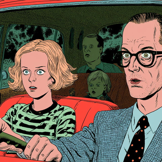 Dan Clowes style, Midjourney V8.2, render 3 of 4