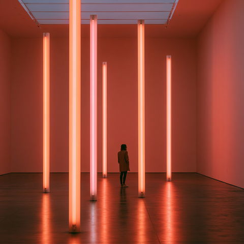 Dan Flavin style (Sculptors), Midjourney V8.2