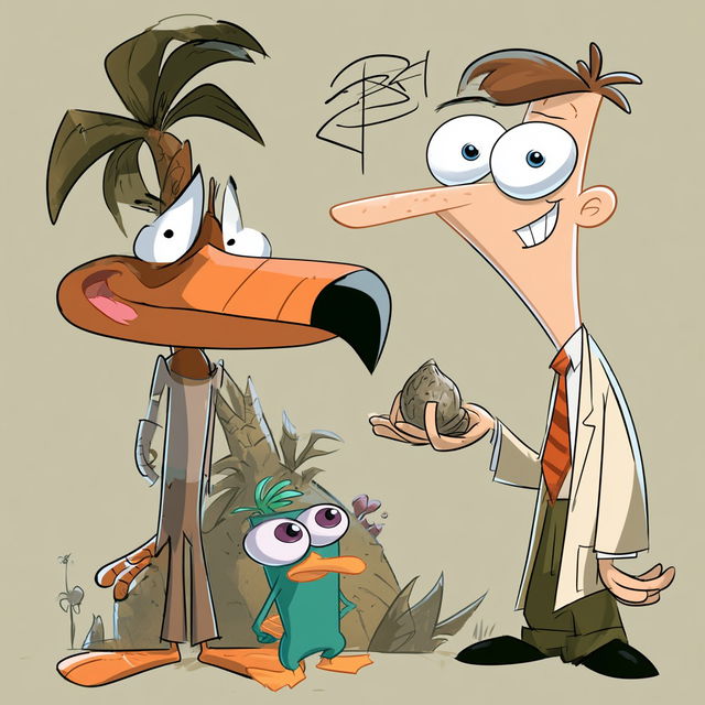 Dan Povenmire style, Midjourney V8.2, render 4 of 4