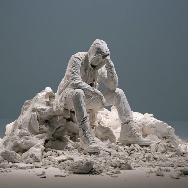 Daniel Arsham style, Midjourney V8.2, render 3 of 4