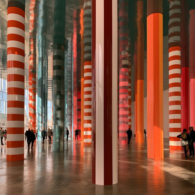 Daniel Buren style, Midjourney V8.2, render 2 of 4