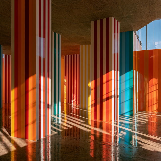 Daniel Buren style, Midjourney V8.2, render 4 of 4