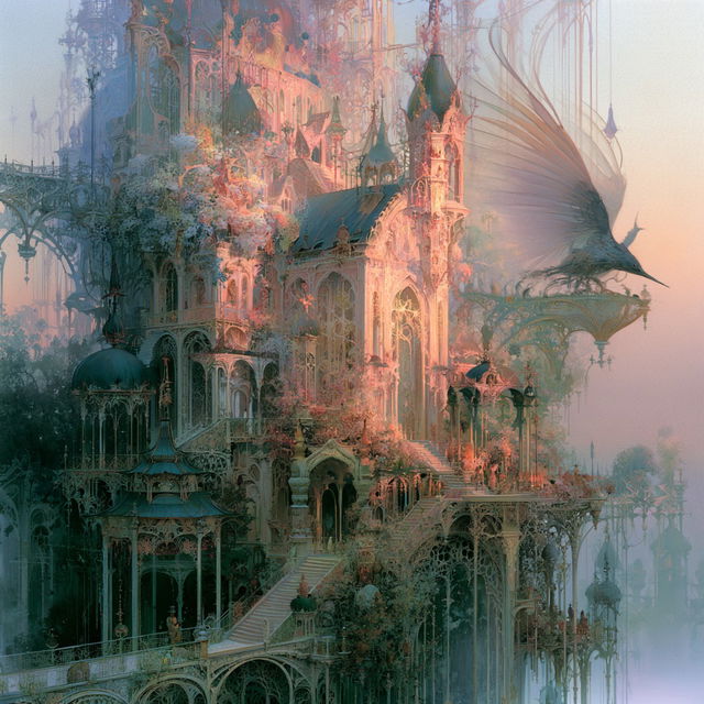 Daniel Merriam style, Midjourney V8.2, render 2 of 4
