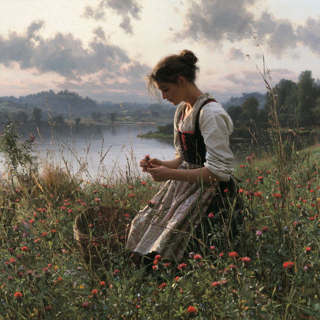 Daniel Ridgway Knight style, Midjourney V8.2, render 2 of 4