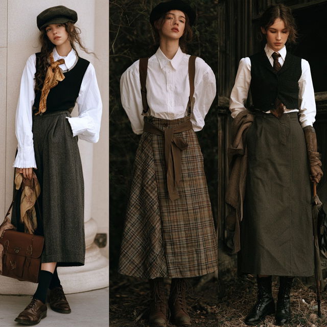 Dark Academia fashion style, Midjourney V8.2, render 1 of 4
