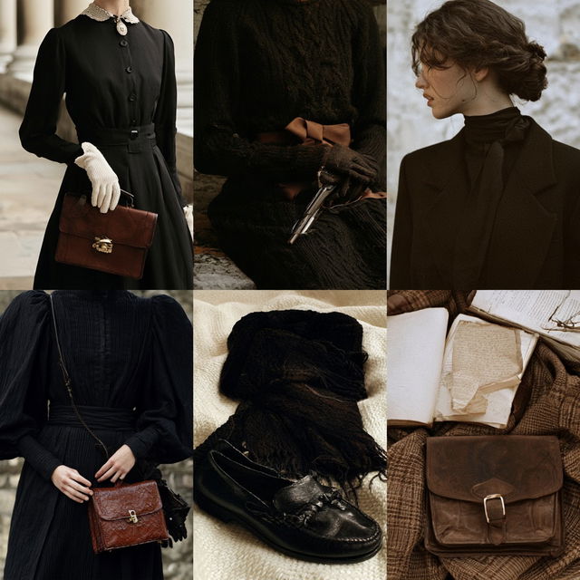 Dark Academia fashion style, Midjourney V8.2, render 3 of 4