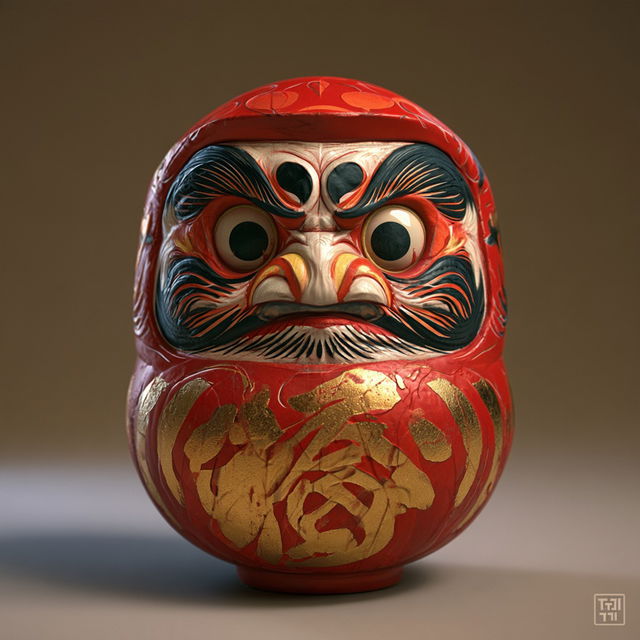 Daruma doll style, Midjourney V8.2, render 3 of 4