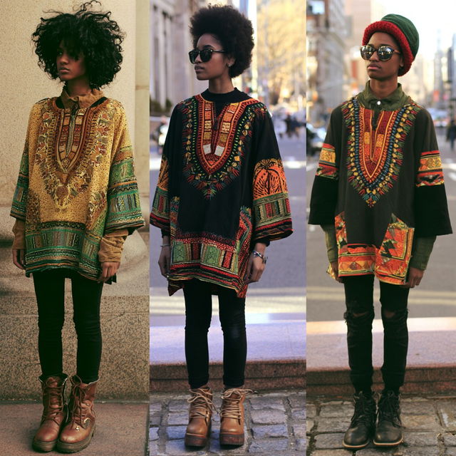 Dashiki fashion style, Midjourney V8.2, render 2 of 4