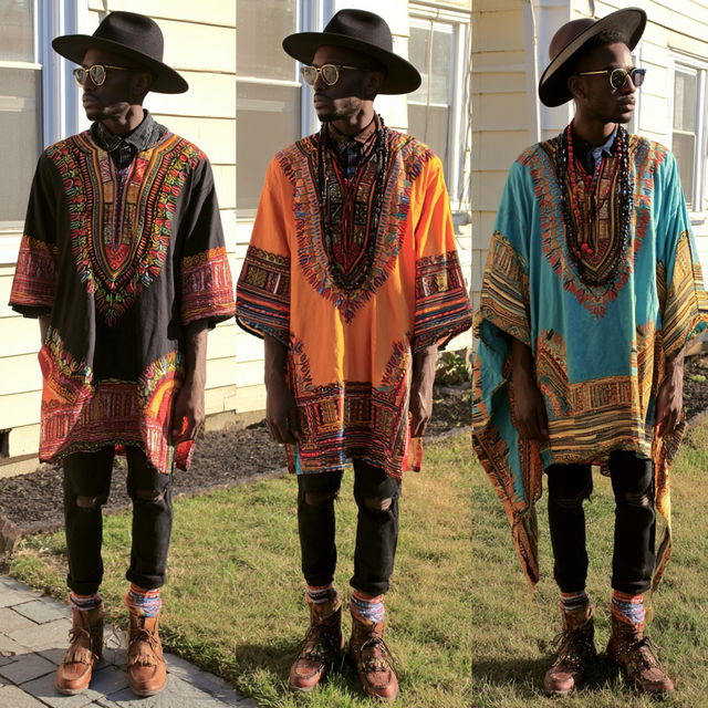 Dashiki fashion style, Midjourney V8.2, render 1 of 4