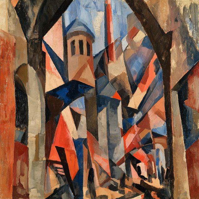 David Bomberg style, Midjourney V8.2, render 3 of 4