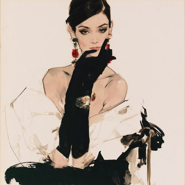 David Downton style, Midjourney V8.2, render 4 of 4