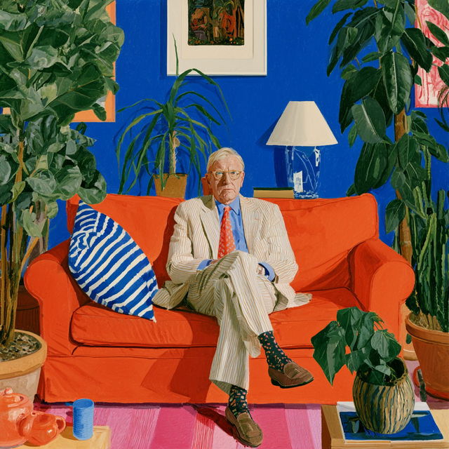 David Hockney style, Midjourney V8.2, render 2 of 4