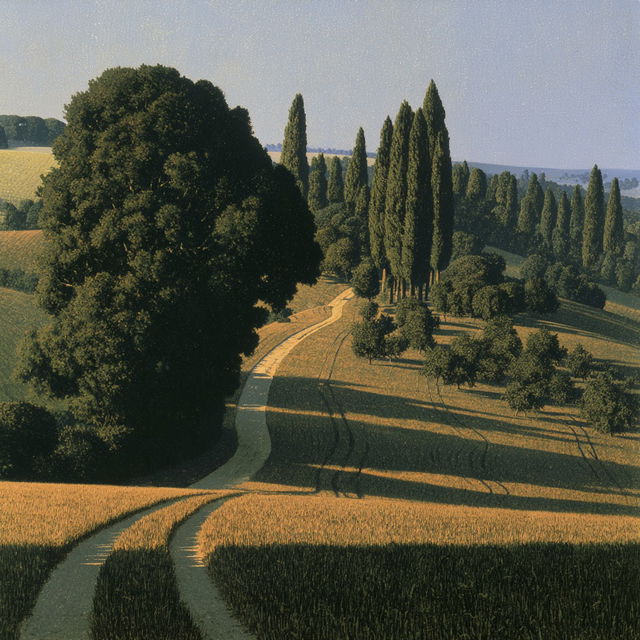 David Inshaw style, Midjourney V8.2, render 1 of 4