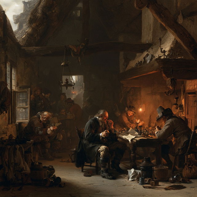 David Teniers the Younger style, Midjourney V8.2, render 3 of 4
