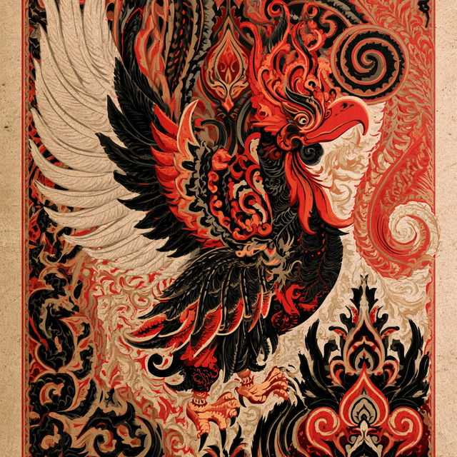 Dayak art style, Midjourney V8.2, render 4 of 4