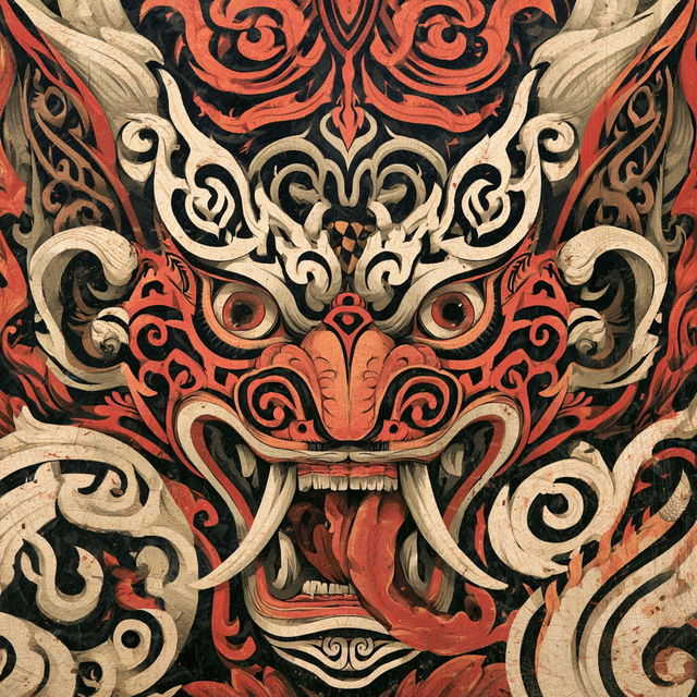 Dayak art style, Midjourney V8.2, render 3 of 4