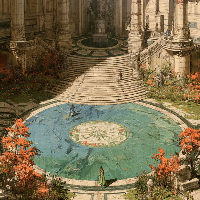 Ruincascade style, Midjourney V8.2, render 2 of 4