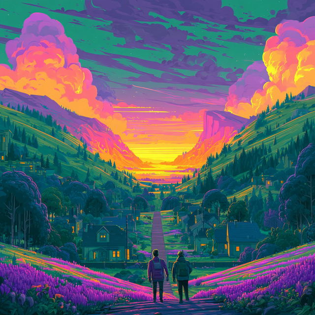 Neon Pilgrimage style, Midjourney V8.2, render 2 of 4