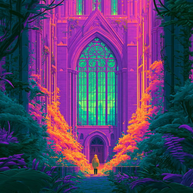 Neon Pilgrimage style, Midjourney V8.2, render 4 of 4
