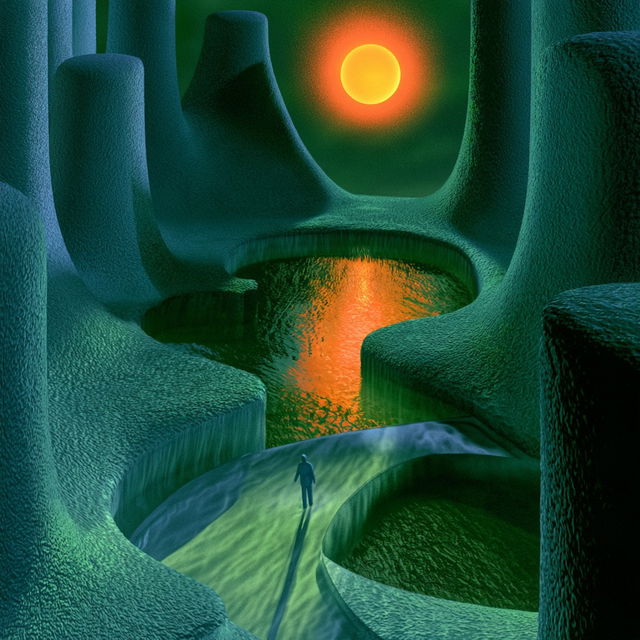 Fluxheart Caverns style, Midjourney V8.2, render 2 of 4