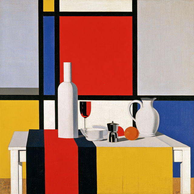 De Stijl style, Midjourney V8.2, render 2 of 4
