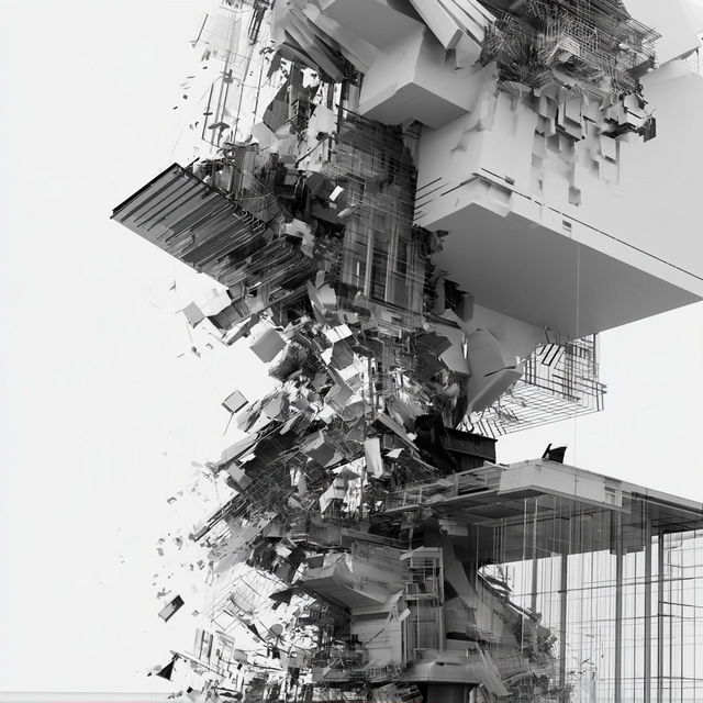 Deconstructivism style, Midjourney V8.2, render 1 of 4