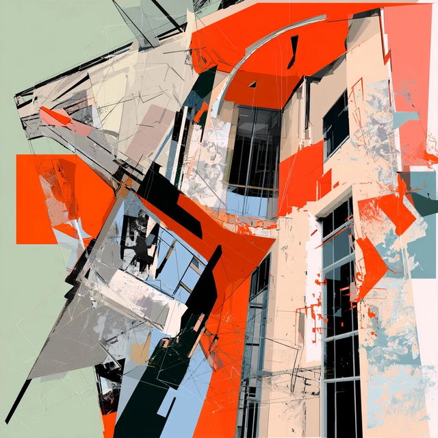 Deconstructivism style, Midjourney V8.2, render 4 of 4