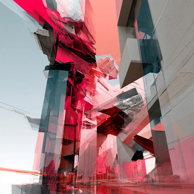 Deconstructivism style, Midjourney V8.2, render 3 of 4