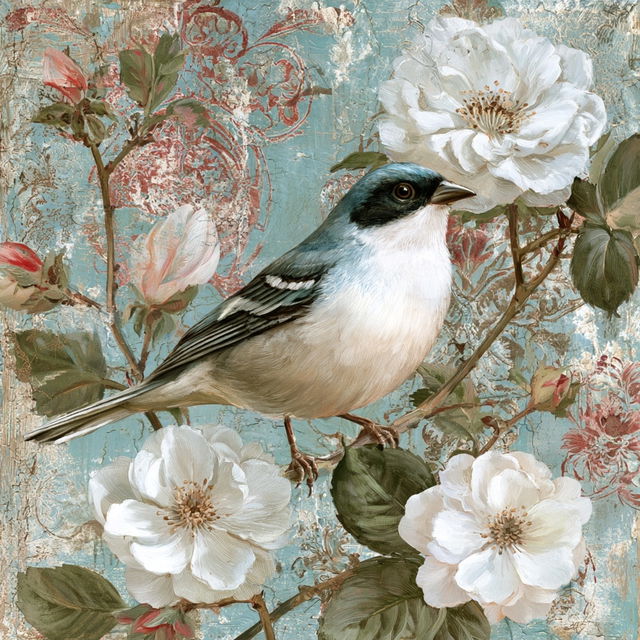 Decoupage style, Midjourney V8.2, render 2 of 4